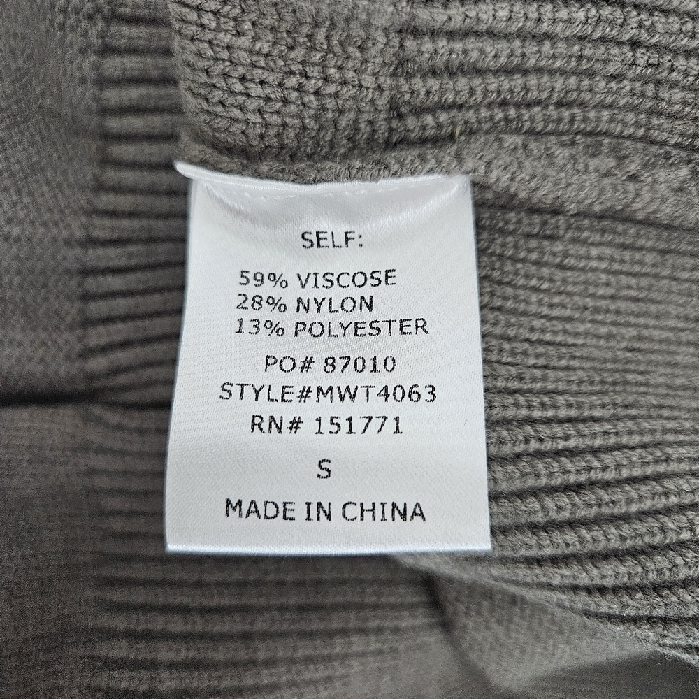 LE LIS Sweater Vest Olive Gray Sleeveless Cable Knit V Neck Pullover Small - Picture 7 of 8